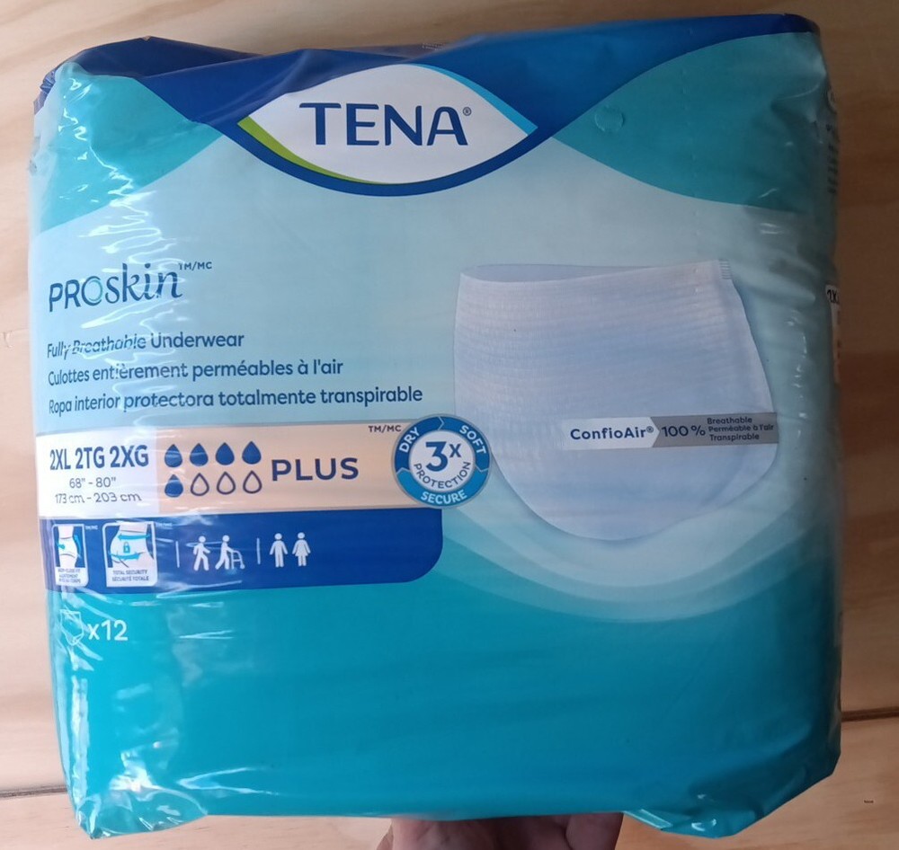 TENA Disposable Underwear 2X-Large 48 Count Pack of 4 Cases