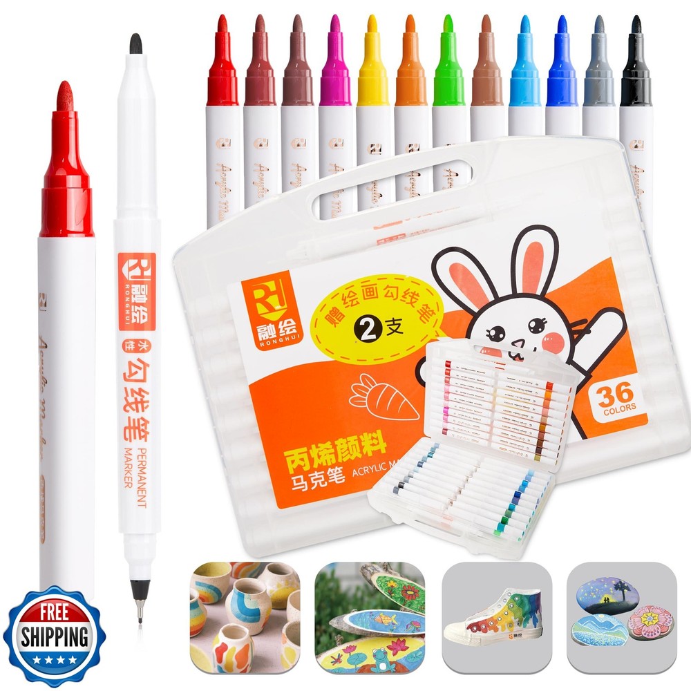 DR DOURONGE 38 Acrylic Paint Markers Set Premium Quality Paint Pens