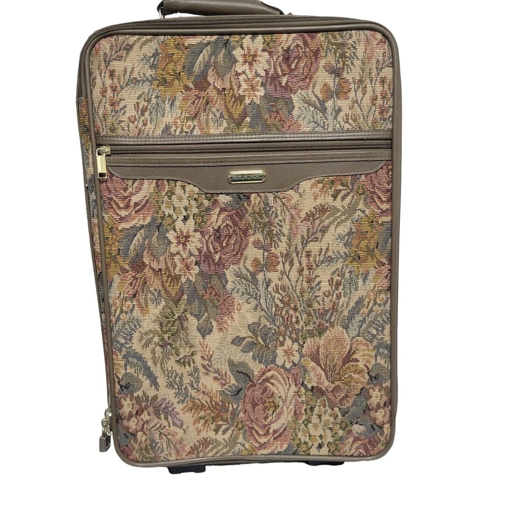 JAGUAR Womens Floral Rolling Carry On Suitcase - GUC  