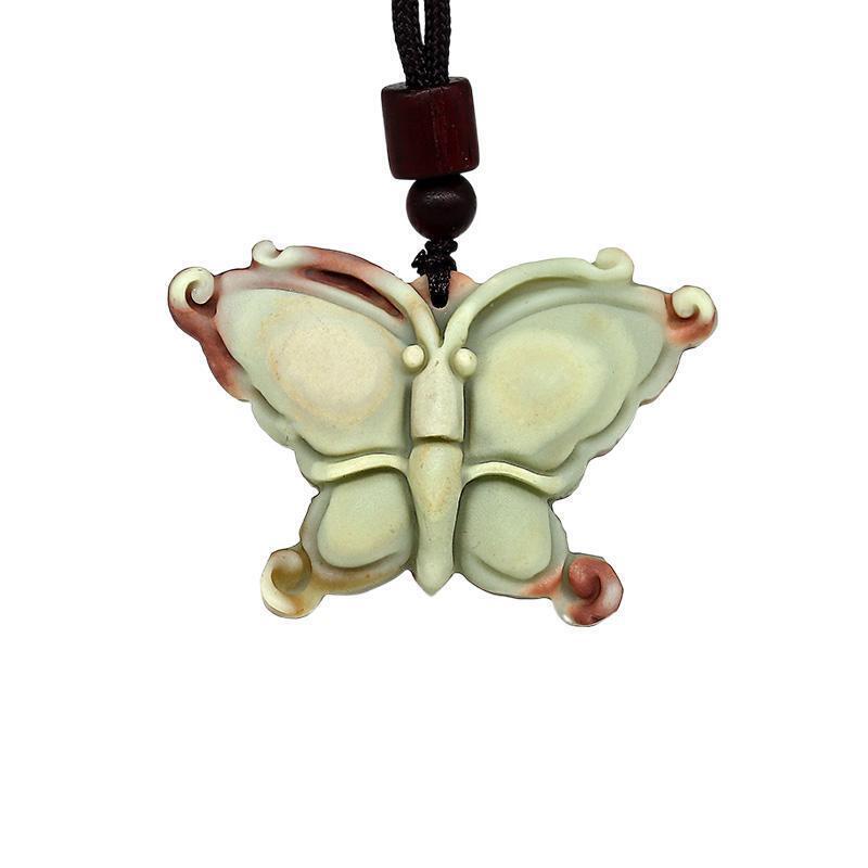 Jade Butterfly Pendant Amulet Necklace Amulets Stone Natural Gemstones Jewelry