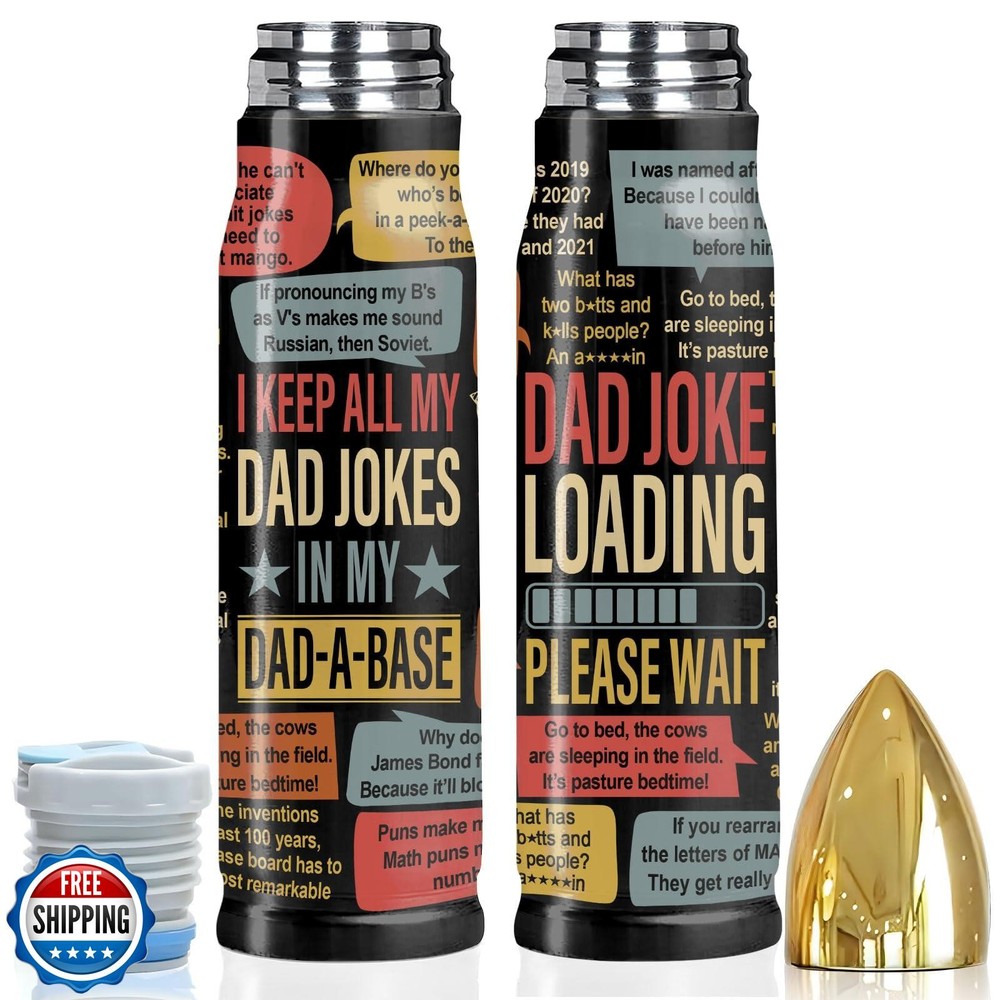 34HD Funny Dad Gift - 17oz Stainless Steel Bullet Tumbler for Men