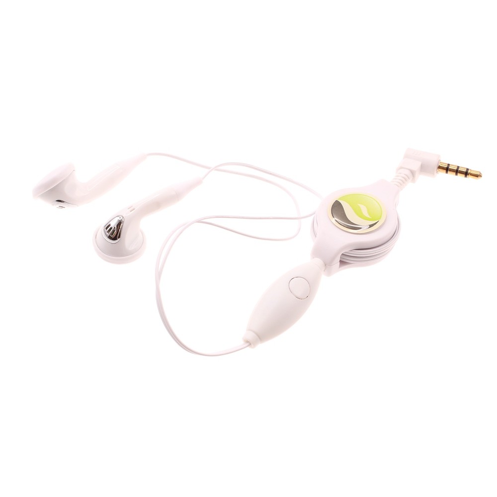 Retractable Earphones Headphones Hands-free Headset 3.5mm w Mic for Cell Phones