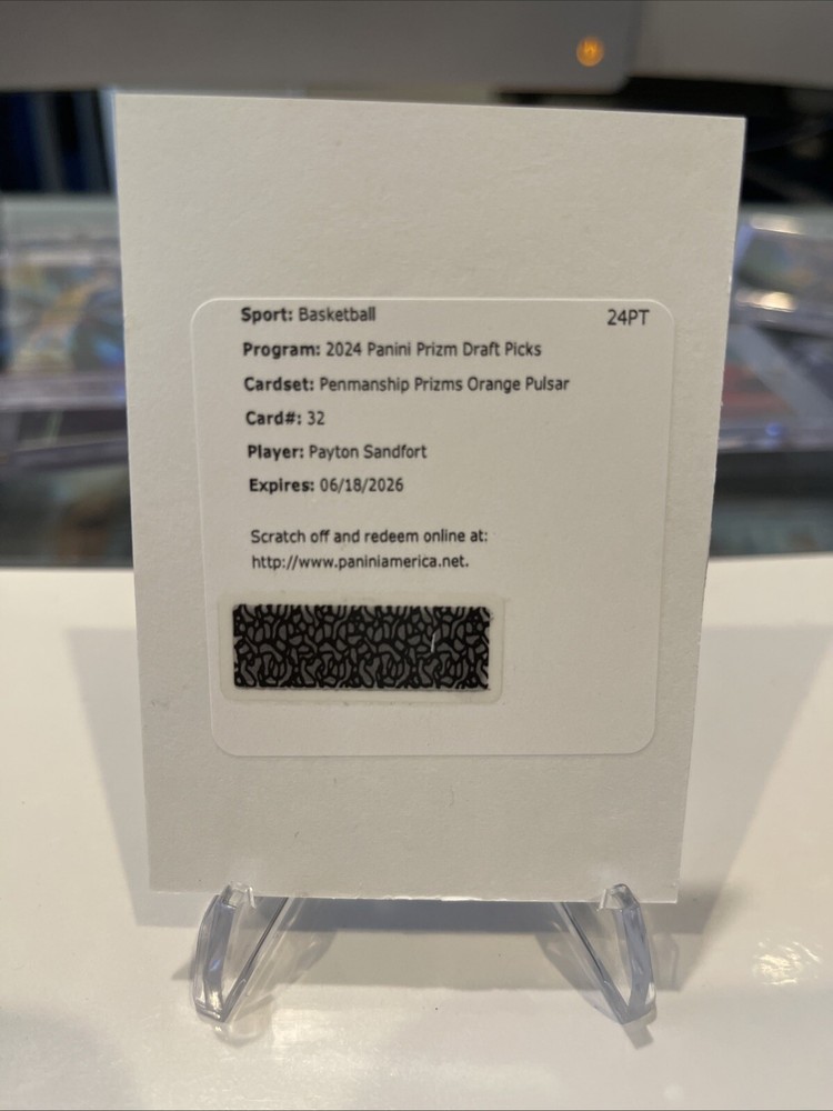 2024 Panini Prizm Draft Picks Payton Sandfort Orange Pulsar Auto /49 Redemption
