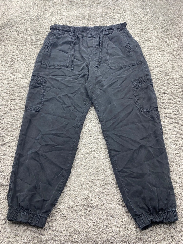 American Eagle Cargo Pant Women Medium High Rise Baggy Parachute Taper Joggers