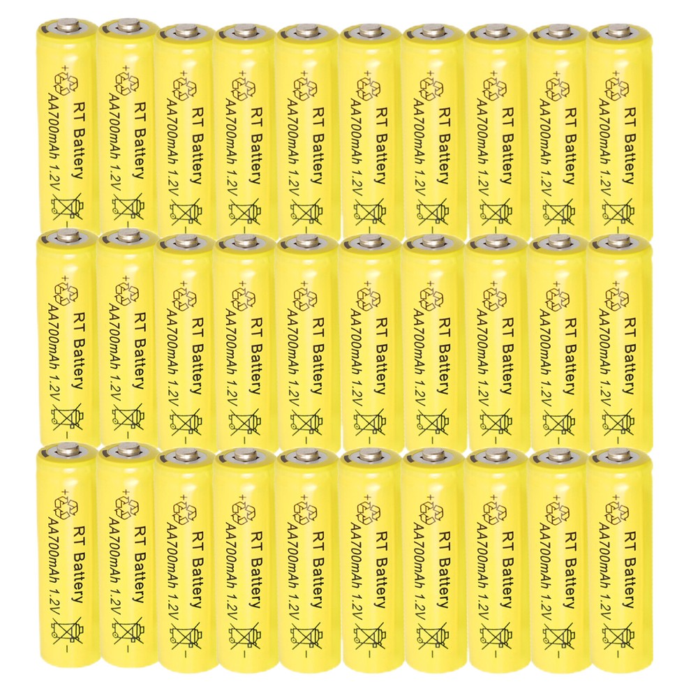 30Pcs 1.2v AA Ni-MH Rechargeable Batteries 700mAh for Garden Solar Light Kid Toy
