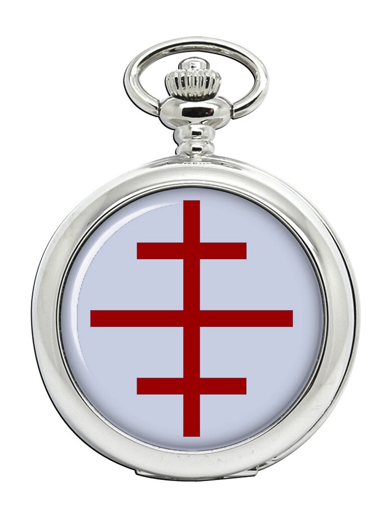 Papal Cross Engraved Christian Pocket Watch with Chain