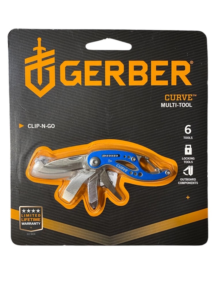 GERBER Curve 6-in-1 Multi-Tool Keychain in Blue  
