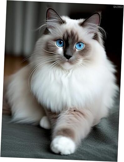 DIY Diamond Painting Kits for Adults, Lovely Ragdoll Cat Round Full Drill 5D