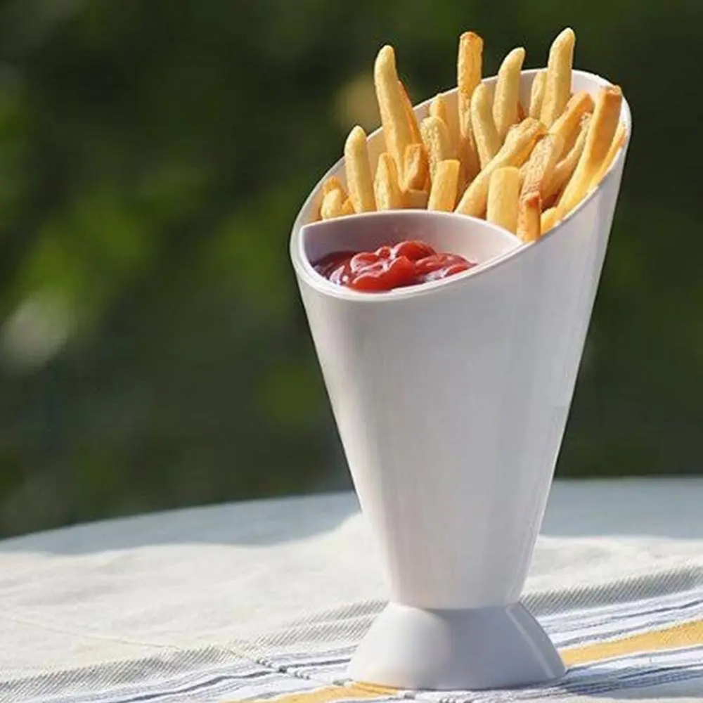Chips and Dips Holder Stand - Durable Plastic Serving Tray