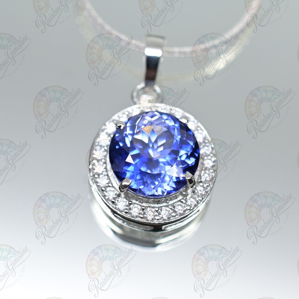 Certified Natural Blue Sapphire 31.95 Ct Loose Gemstone 925 Silver Pendant.