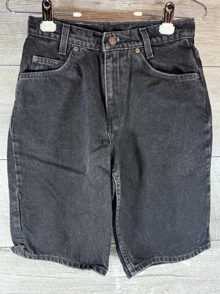 Vtg Levi’s 550 Student Relaxed Fit Denim Jean Shorts 27 Width Orange Tab