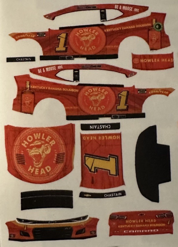 Custom 2022 Ross Chastain #1 Howler Head 1/64 NASCAR Decals