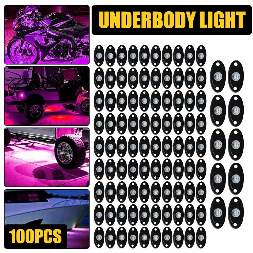 NEW 100PCS For Purple Car SUV Jeep Truck Lamp Underbody LED Rock Wheel Light NEW