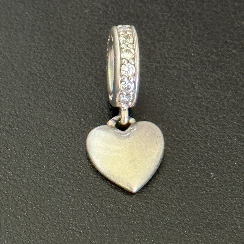 Endless Jewelry Designer 925 Sterling Silver Heart Clear CZ Dangle Charm