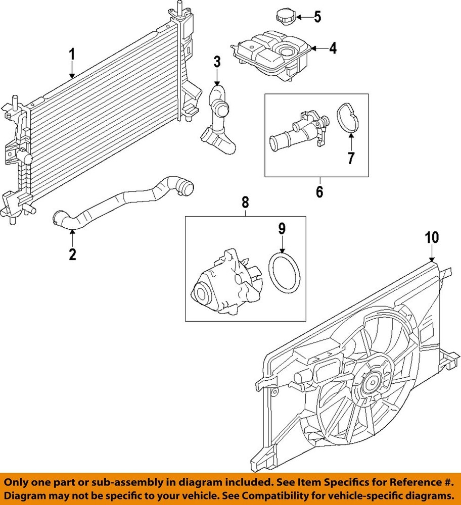 FORD OEM Focus Radiator Coolant Overflow-Reservoir Expansion Tank CV6Z8A080A