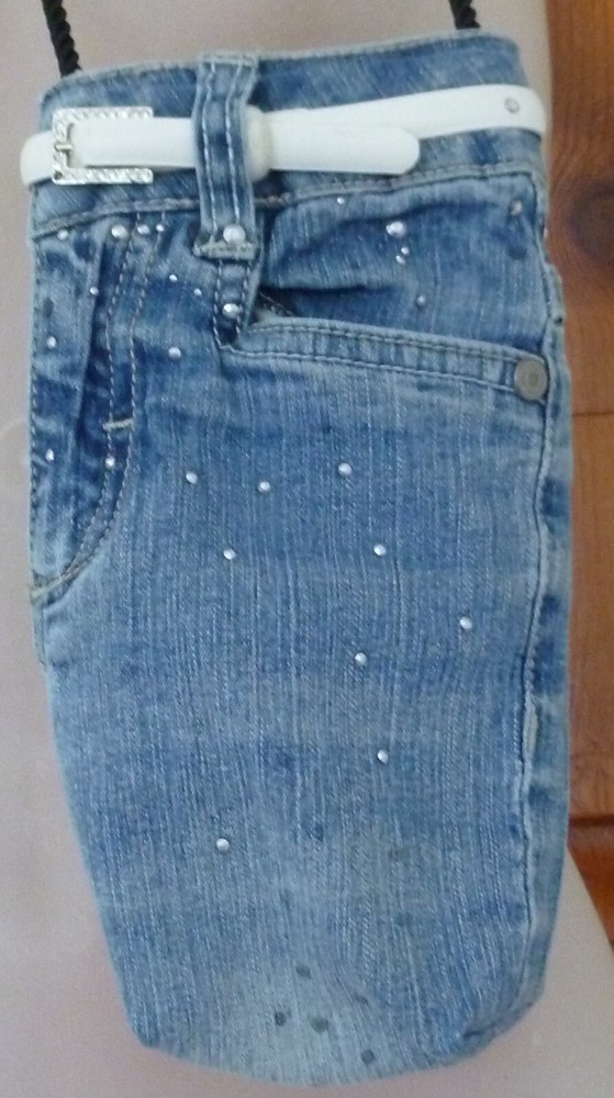 Recycled Denim Jean SHOULDER BAG PURSE 5