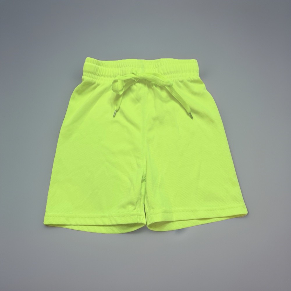 Toddler Boys Size 4 Athletic Mesh Shorts With Drawstring Neon Yellow