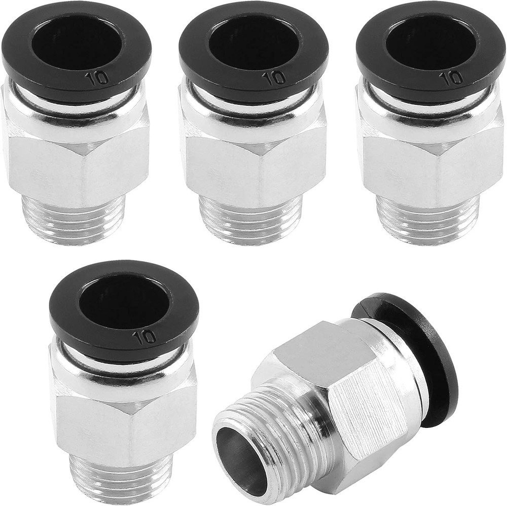 5Pcs 10mm x 1/4 NPT Male Straight Push Connect Fittings Copper  