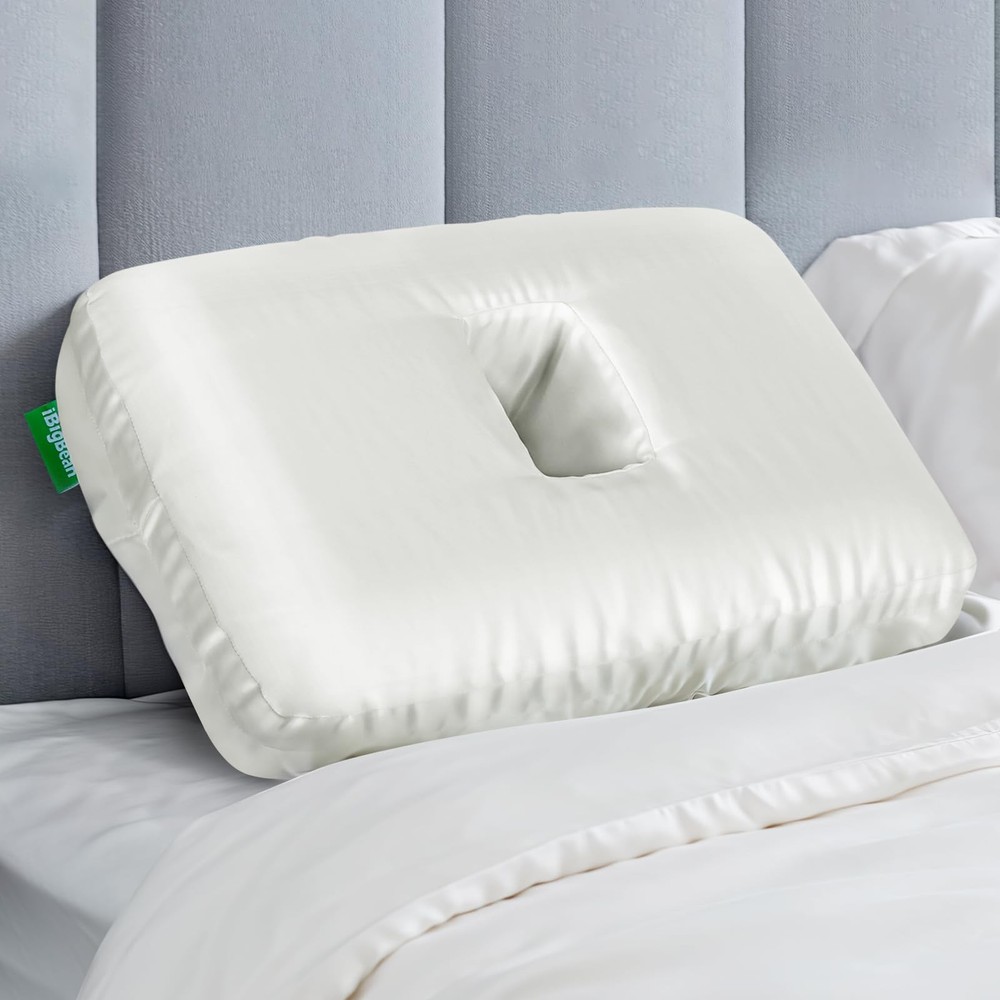 Ear Piercing Pillow - Breathable Big Ear Hole Pillow - with Satin Smooth Pill...