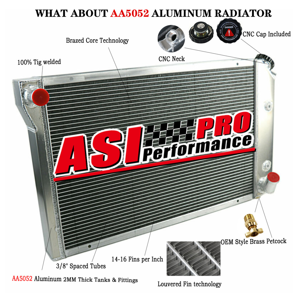 4Row Aluminum Radiator  fit 1977-1982 1979 Chevrolet Corvette C3 5.7L  5.0L V8