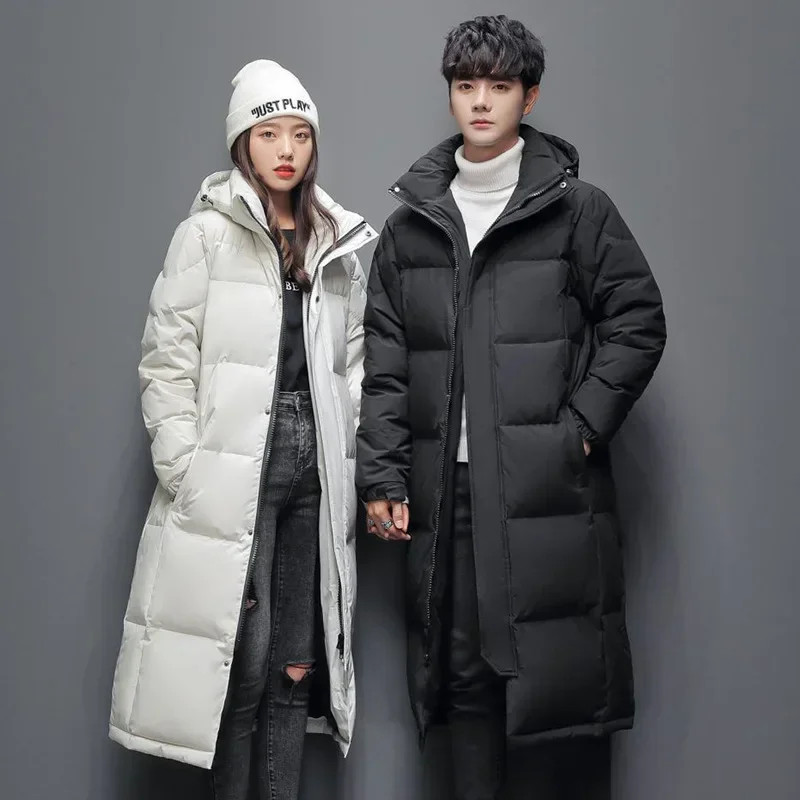 Men Winter Long Duck Down Coats Hooded Casual Jackets High Quality Male Outdoor
