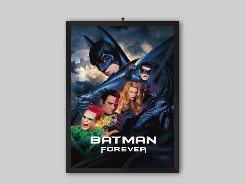 Batman Forever 1995 Vintage Poster with Val Kilmer and Tommy Lee Jones