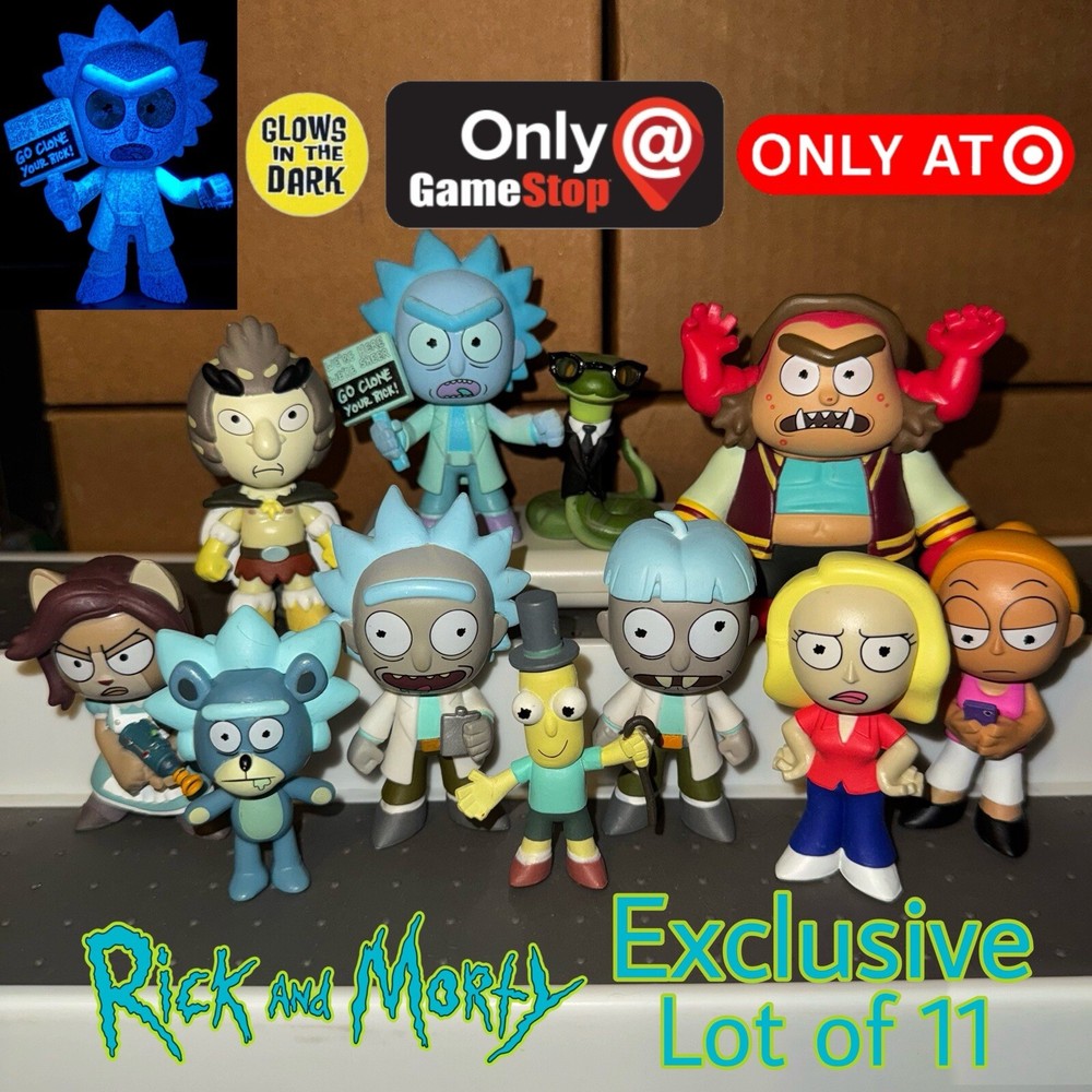 Rick and Morty Funko Mystery Mini GameStop Exclusive Lot with Drunk Rick by Asher Hess