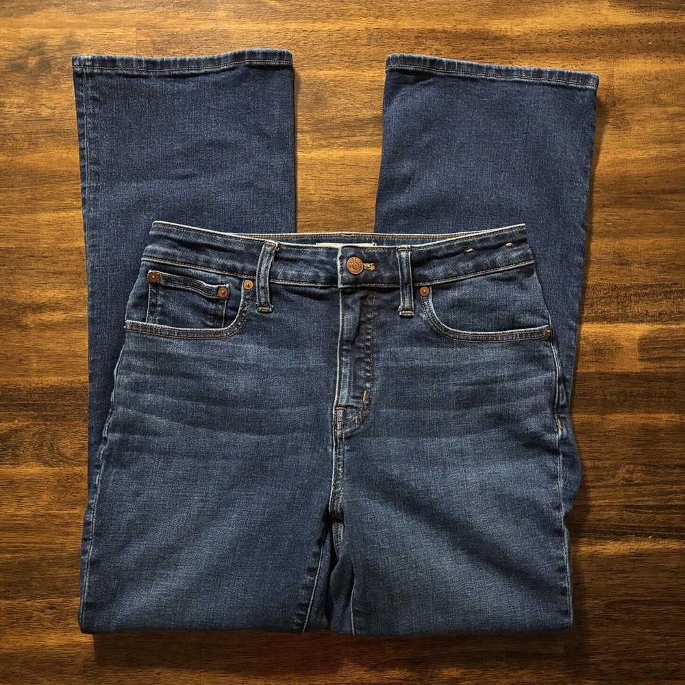 Madewell Womens 28x26.5 Curvy Kick Out Demi Flare Jeans Stretch Blue Denim