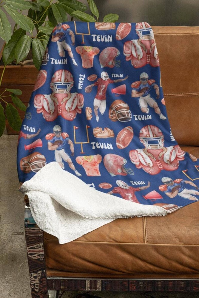 Custom personalized Baby blanket Printed fashion rugby Baby Name soft Bedding