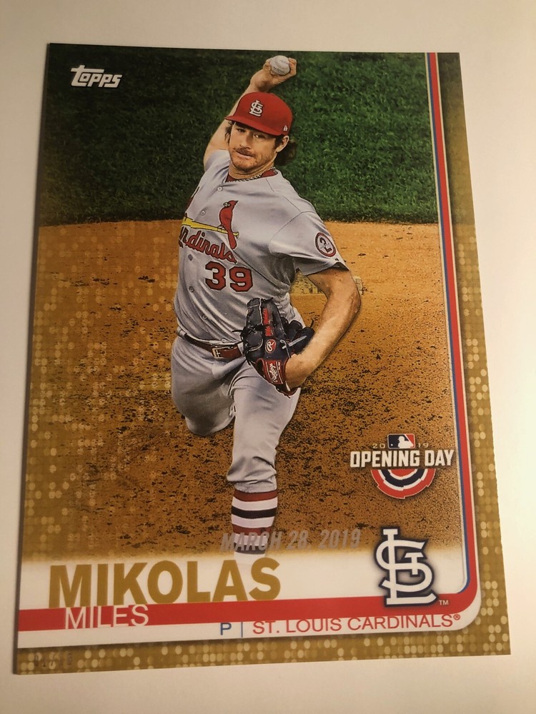 2019 Topps Opening Day Jumbo 5x7 Miles Mikolas Cardinals #190 01/10 Limited Edition