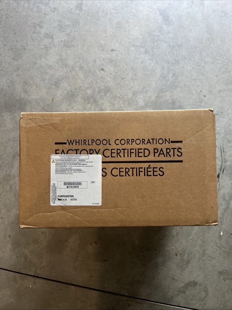 Whirlpool Dishwasher Pump Motor W11613570 OEM Brand New Replacement