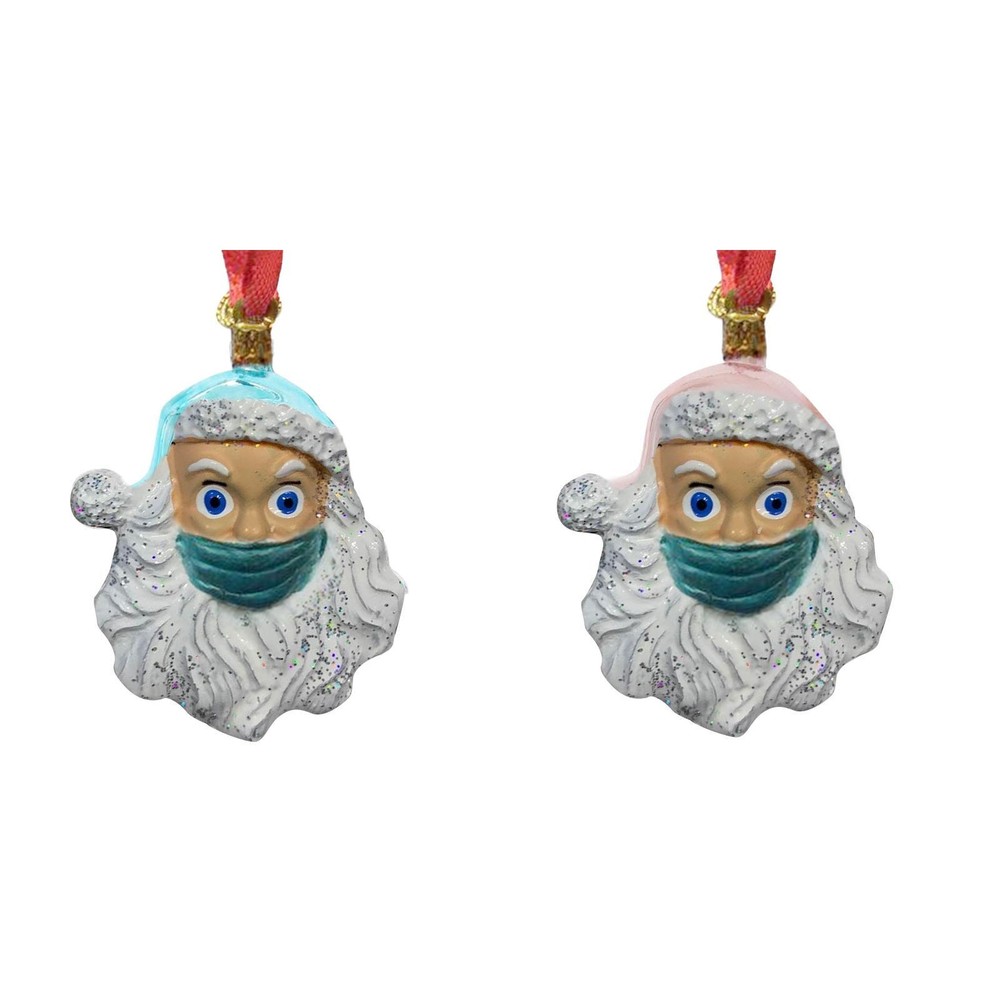 2PCS Santa Claus Xmas Tree Hanging Decorations Christmas Decorate Ornaments Set