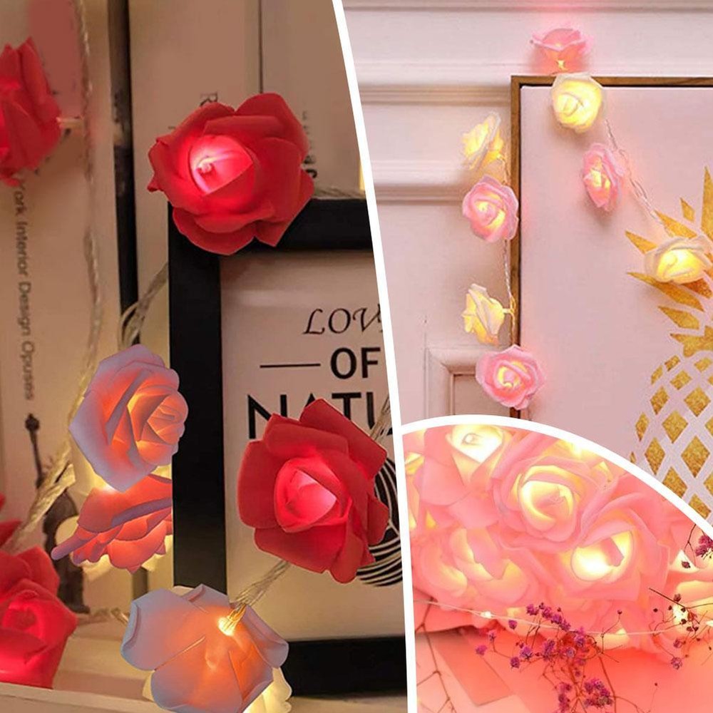 Romantic LED Rose String Lights for Valentine’s Day and Qixi Room Decor GX U6X9