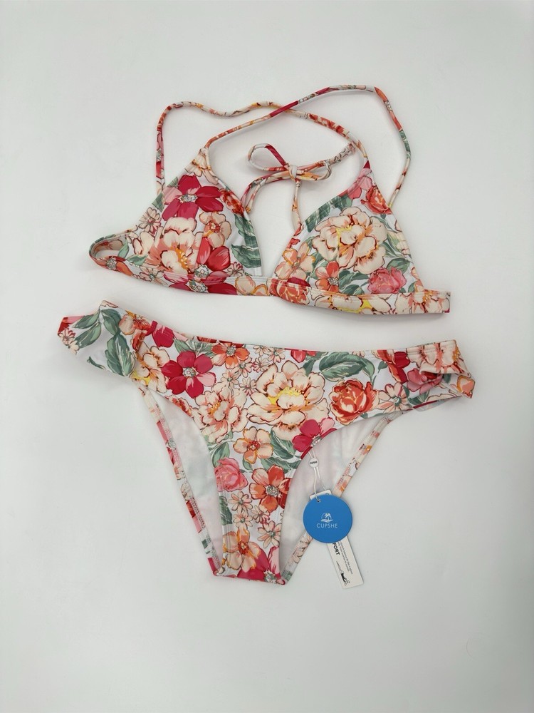 Cupshe Floral Bikini Set Women’s Size Medium Padded NEW