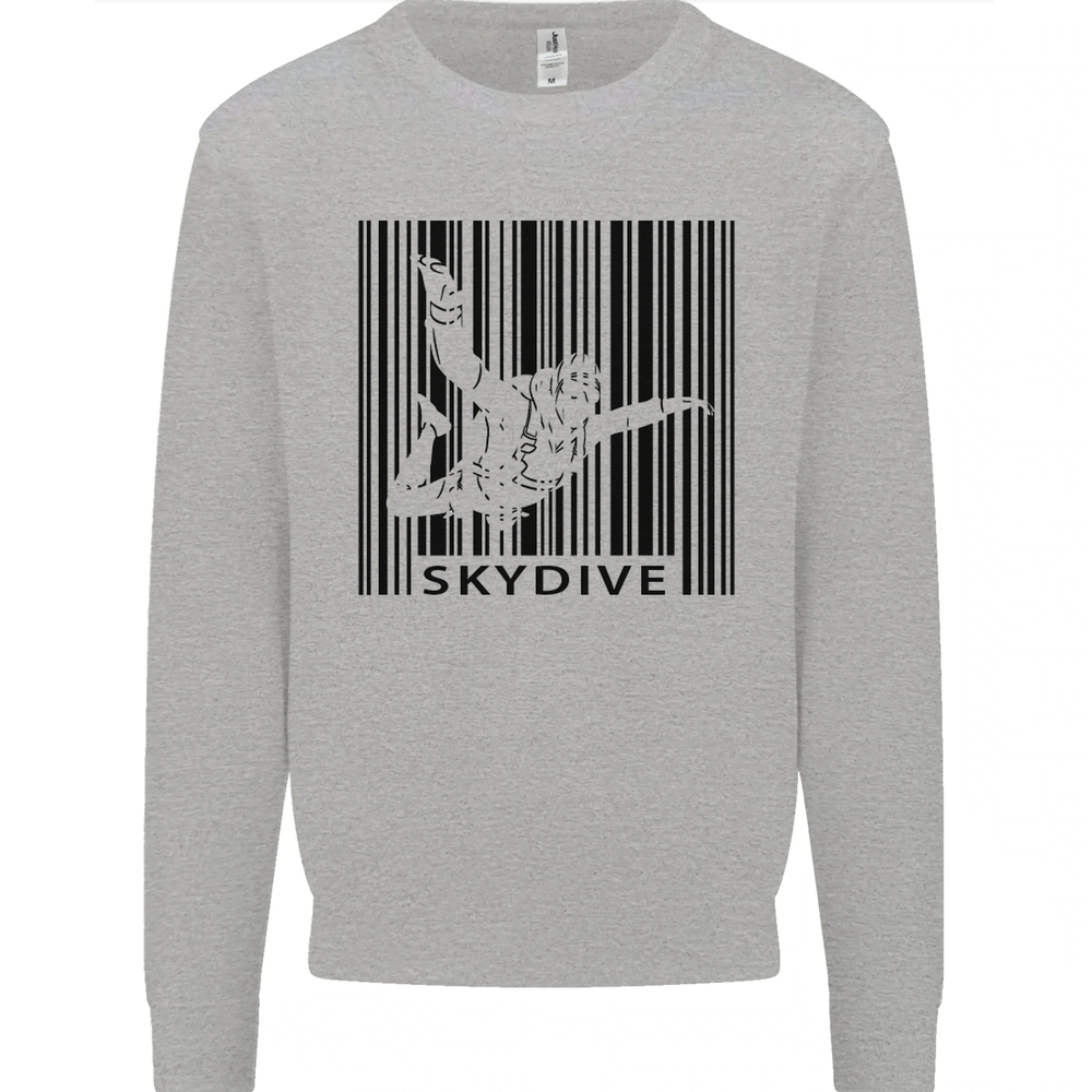 Skydiving Barcode Skydive Skydiver Freefall Mens Sweatshirt Jumper