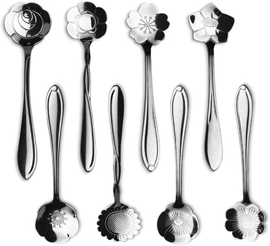 Stainless Steel Tableware Creative Flower Coffee Spoon, Stirring Spoon, Sugar Sp