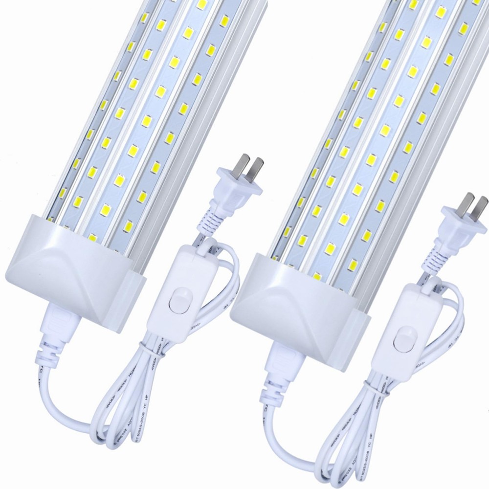 2-Pack LED Shop Light, 2ft, 28W 3500LM 6000K (Cold White), T8 LED Fixture, Li...