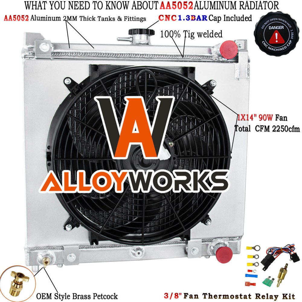 3 Row Radiator Shroud Fan Fits 1998-2017 Suzuki Jimny SN413 Hardtop 1.3L AT