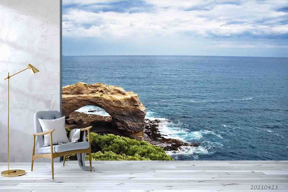 3D Sky Sea Rocks Landscape Wall Murals Wallpaper Murals Wall Sticker