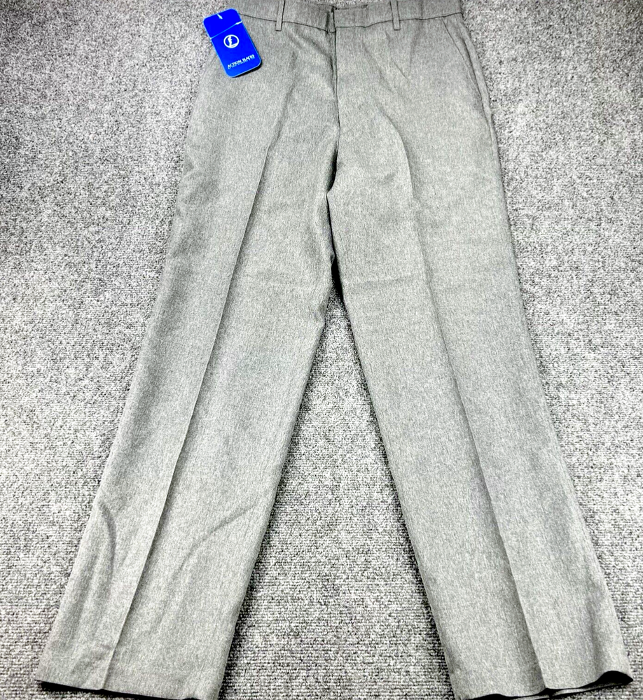 Vintage Levis Action Slacks Mens 34x34 Gray Flat Dress Pants Dacron Polyester