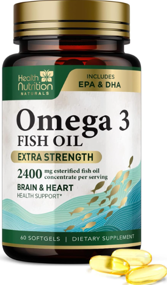 High-Potency 2000mg Triple Strength Omega-3 Fish Oil Rapid Release Softgels