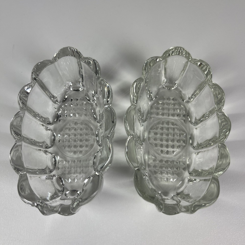 Vintage Princess House Crystal Spoon Fork Buffet Silverware Holders Set of 2