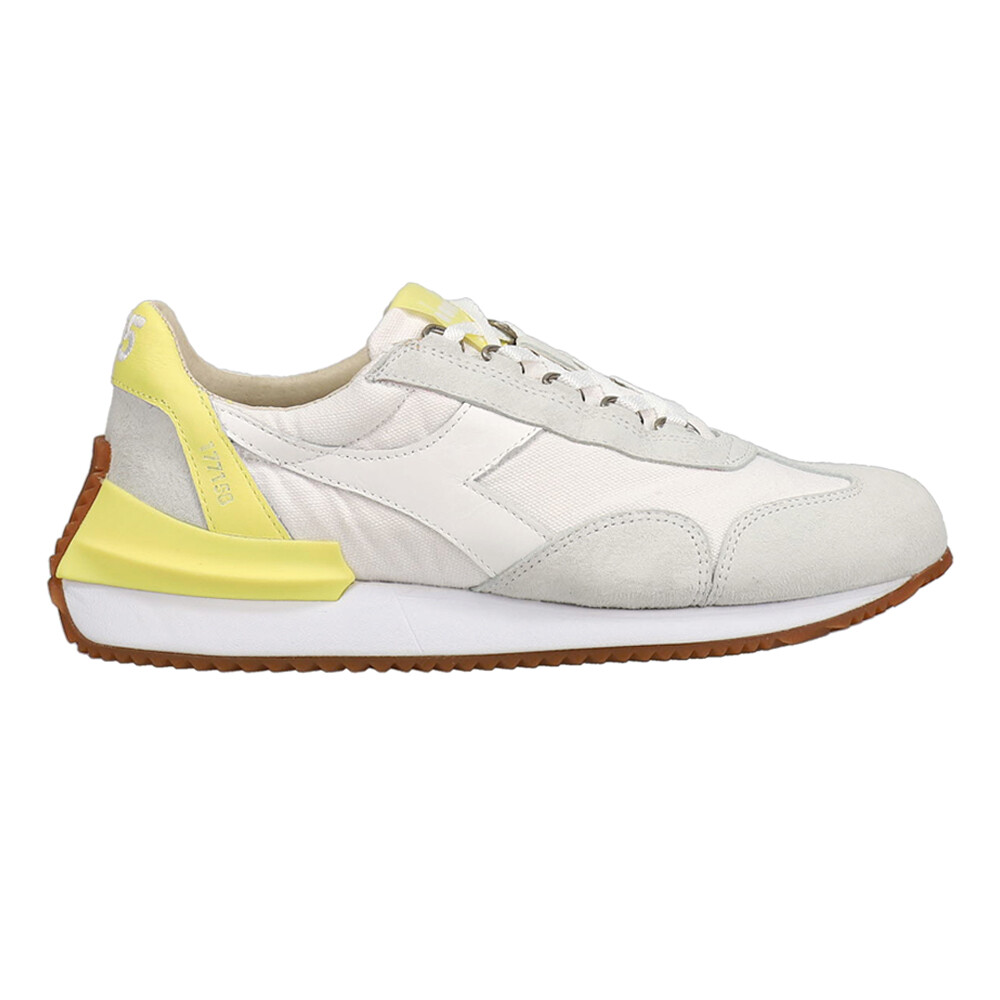 Diadora Equipe Mad Italia Lace Up  Mens White, Yellow Sneakers Casual Shoes 1771