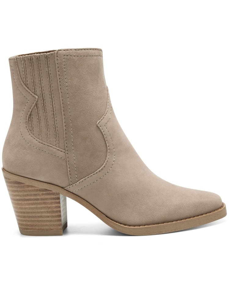 LUCKY BRAND Womens Beige Jaide Square Toe Block Heel Leather Western Boot 5.5 M