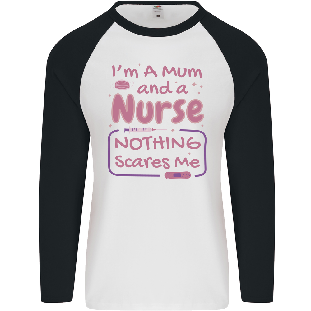 Mum and a Nurse Funny Mothers Day Gift Mens L/S Baseball T-Shirt