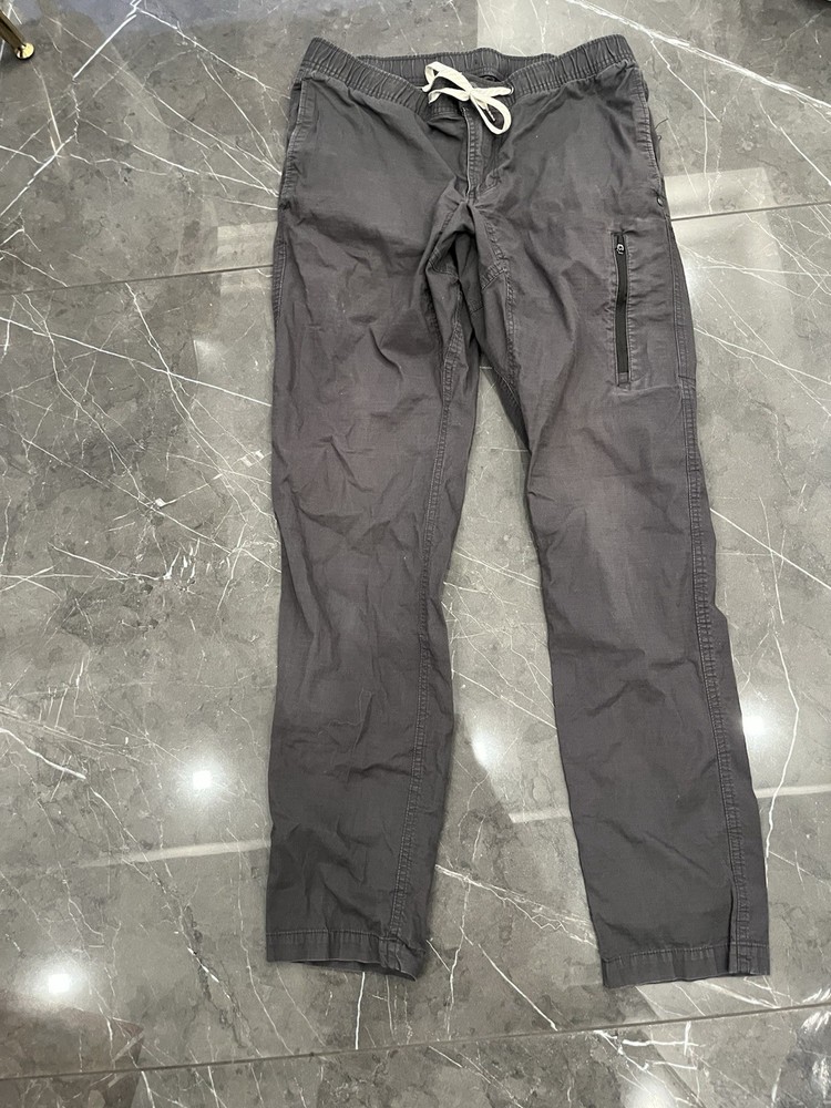 Vuori Ripstop Performance Pants for Men Grey Medium Drawstring