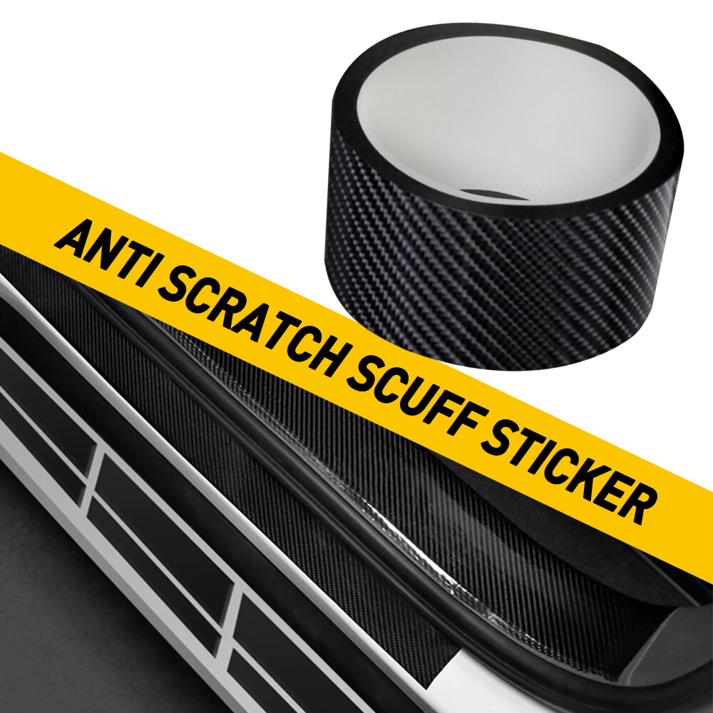 3CM Car Carbon Fiber Door Plate Bumper Sill Scuff Cover Anti Scratch Stickers