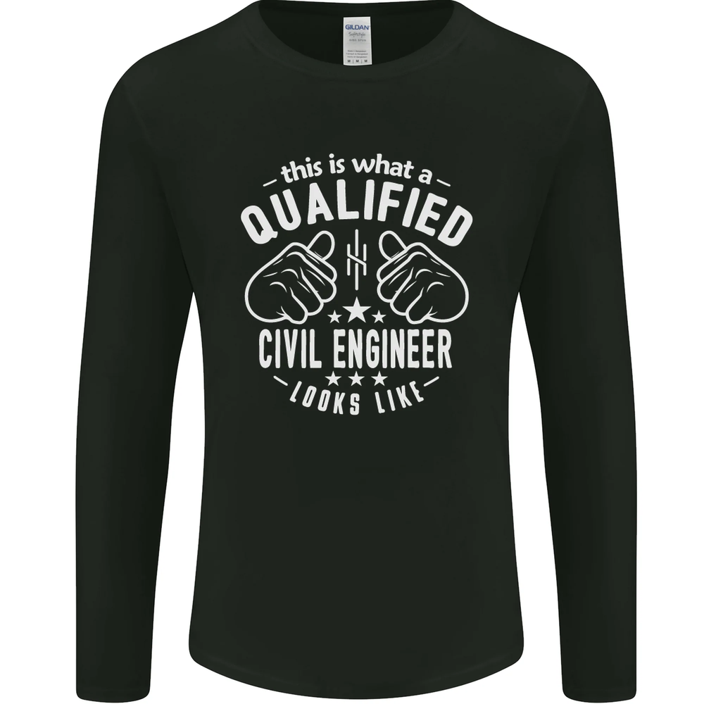 Qualified Civil Engineer Mens Long Sleeve T-Shirt