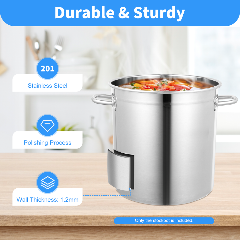 35L/9.25Gal Stock Pot Stainless Steel Large Kitchen Soup Cooking Brew with Lid