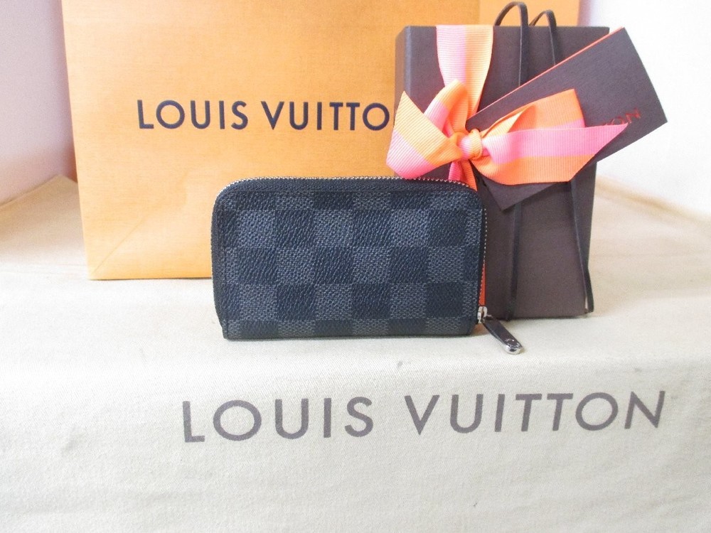 LOUIS VUITTON Damier Graphite Zippy Coin Wallet N63076 378043
